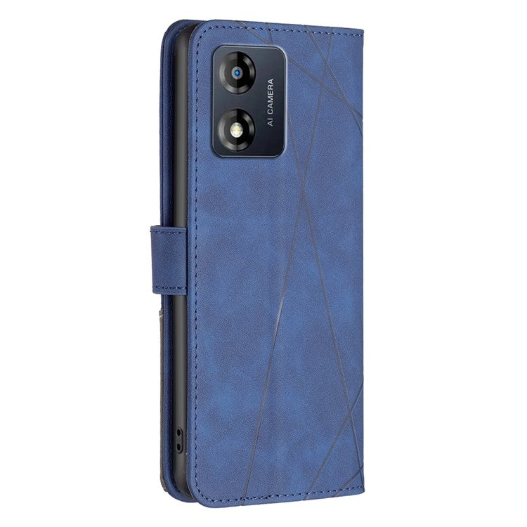 BINFEN COLOR for Motorola Moto E13 4G Wallet Case Magnetic Clasp Leather Phone Stand Cover - Blue