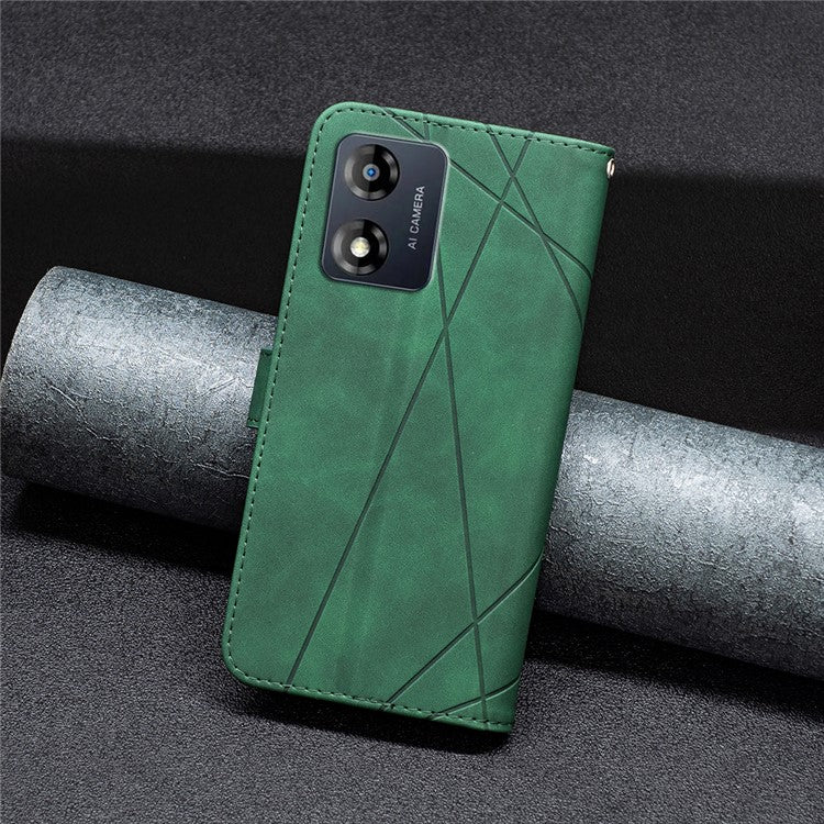 BINFEN COLOR for Motorola Moto E13 4G Wallet Case Magnetic Clasp Leather Phone Stand Cover - Green