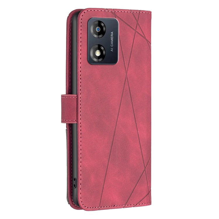 BINFEN COLOR for Motorola Moto E13 4G Wallet Case Magnetic Clasp Leather Phone Stand Cover - Red