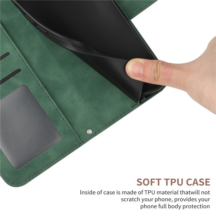 Anti-drop Phone Case For Motorola Moto G23 4G / G13 4G, HT04 Sunflower Imprinted Leather Anti-scratch Flip Wallet Cover Stand - Dark Green