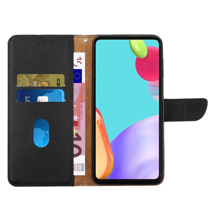 HT02 For Motorola Edge+ (2023) / Edge 40 Pro 5G / Moto X40 5G Genuine Leather Phone Case Nappa Texture Wallet Stand Cover - Black