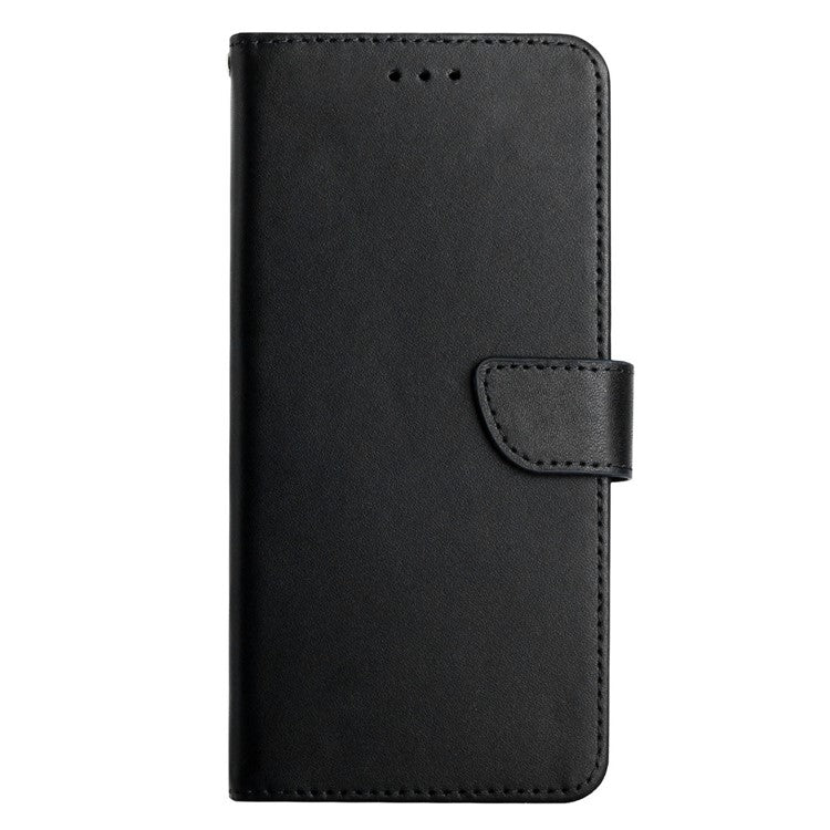HT02 For Motorola Edge+ (2023) / Edge 40 Pro 5G / Moto X40 5G Genuine Leather Phone Case Nappa Texture Wallet Stand Cover - Black