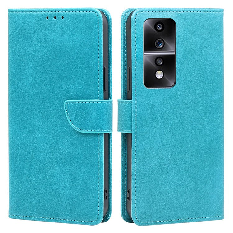 Cell Phone Case for Honor 80 GT 5G, Anti-scratch Calf Texture Stand Wallet PU Leather Phone Cover - Baby Blue