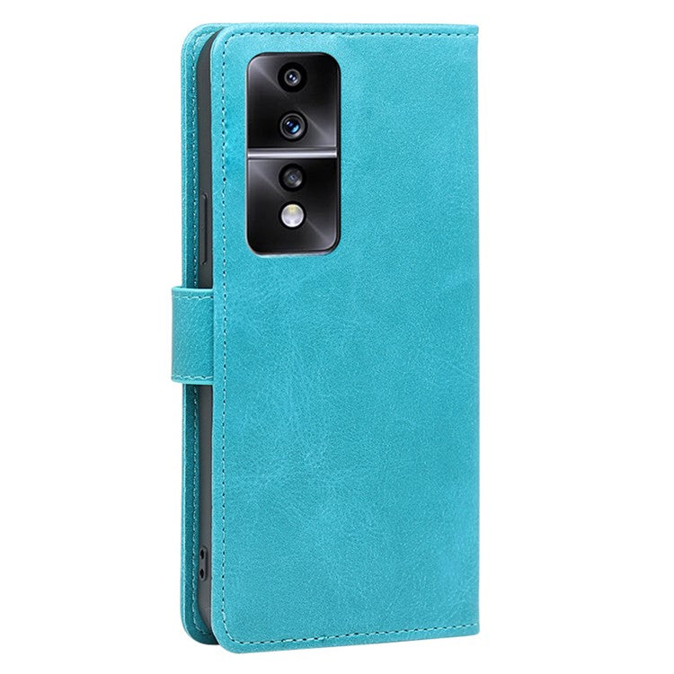 Cell Phone Case for Honor 80 GT 5G, Anti-scratch Calf Texture Stand Wallet PU Leather Phone Cover - Baby Blue