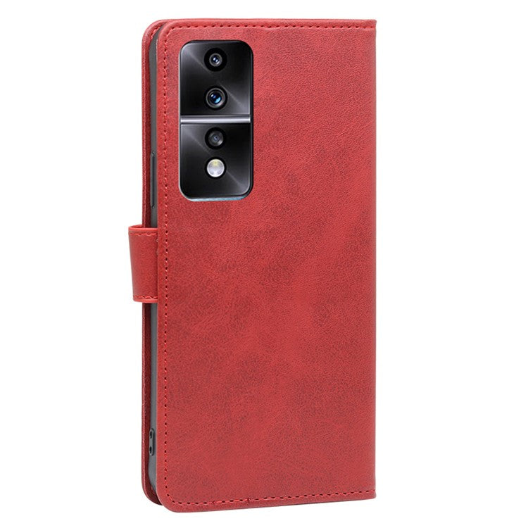Cell Phone Case for Honor 80 GT 5G, Anti-scratch Calf Texture Stand Wallet PU Leather Phone Cover - Red