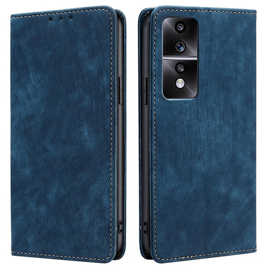 For Honor 80 GT 5G PU Leather Wallet Magnetic Auto-absorbed Stand Cover RFID Blocking Phone Case - Blue