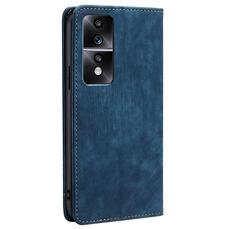 For Honor 80 GT 5G PU Leather Wallet Magnetic Auto-absorbed Stand Cover RFID Blocking Phone Case - Blue