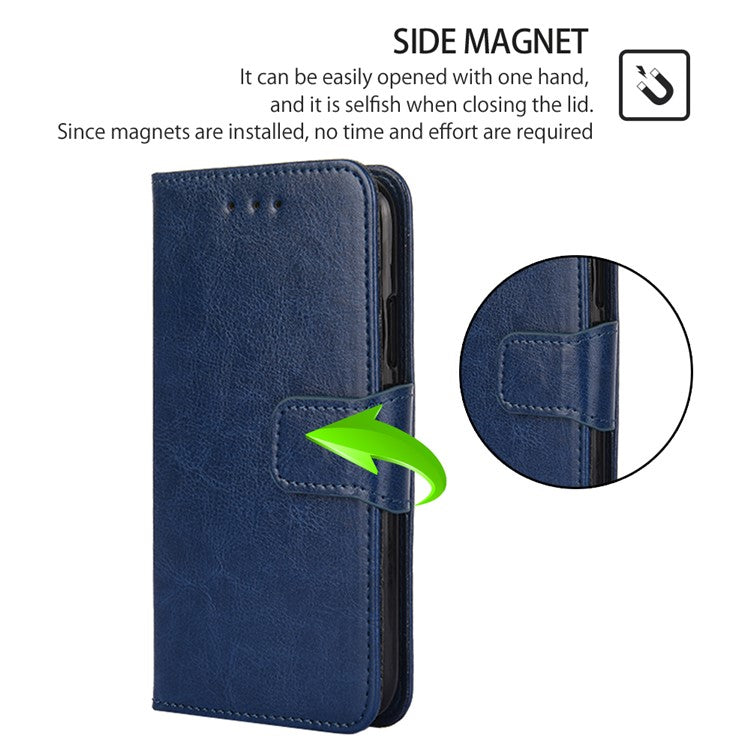 For Honor 80 GT 5G Textured PU Leather Wallet Phone Stand Cover Shockproof Mobile Case - Sapphire