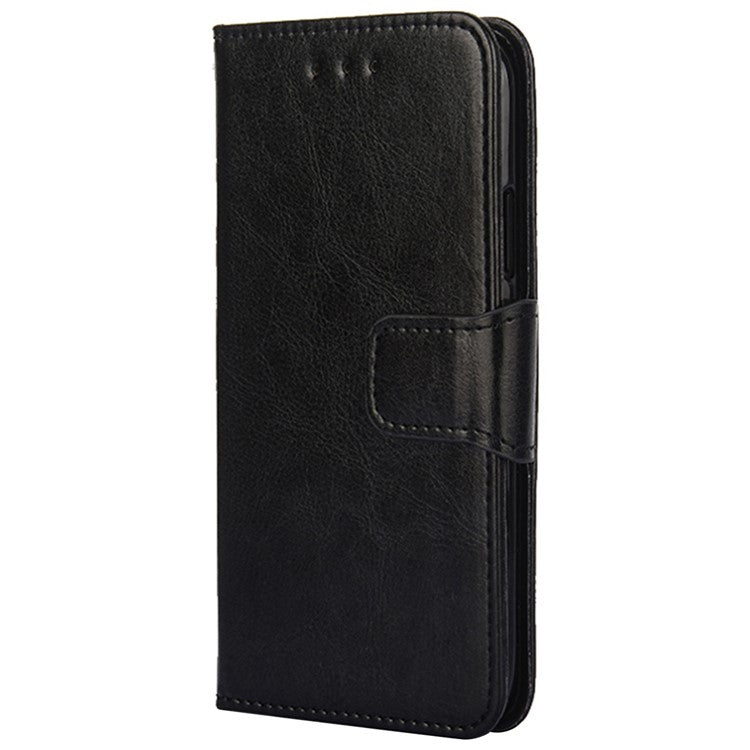For Honor 80 GT 5G Textured PU Leather Wallet Phone Stand Cover Shockproof Mobile Case - Black