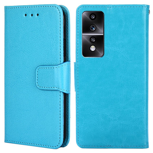 For Honor 80 GT 5G Textured PU Leather Wallet Phone Stand Cover Shockproof Mobile Case - Baby Blue