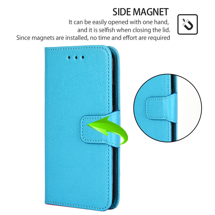 For Honor 80 GT 5G Textured PU Leather Wallet Phone Stand Cover Shockproof Mobile Case - Baby Blue