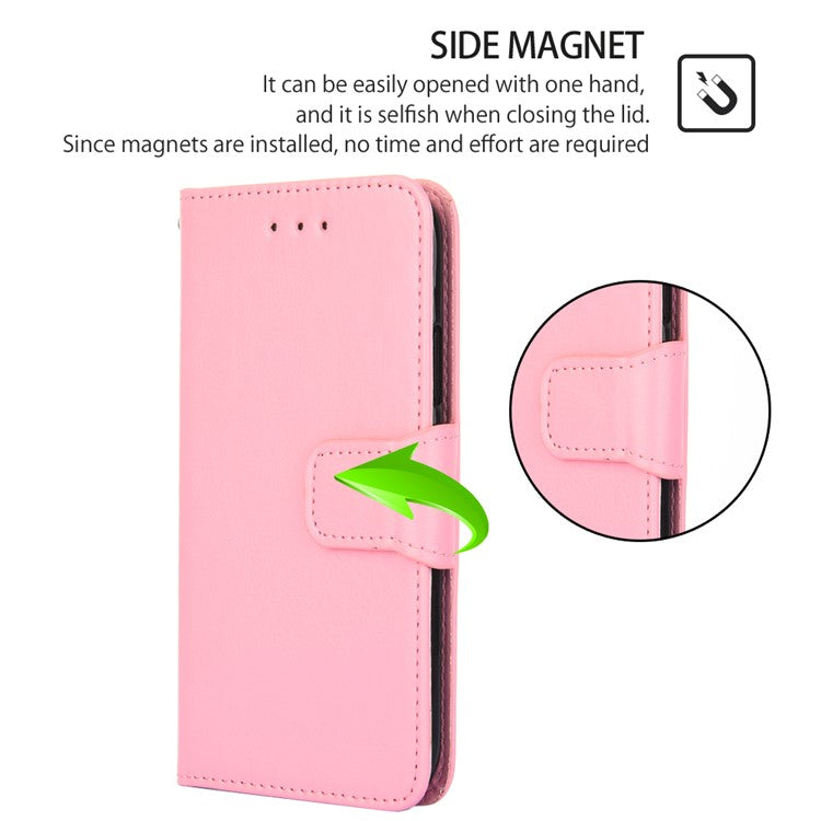 For Honor 80 GT 5G Textured PU Leather Wallet Phone Stand Cover Shockproof Mobile Case - Pink