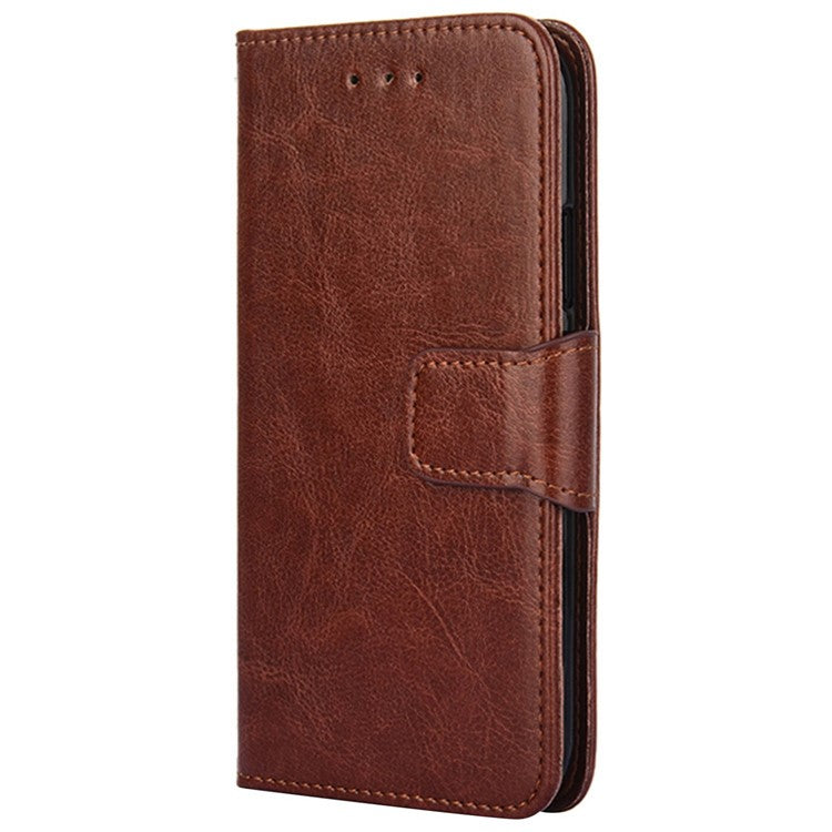 For Honor 80 GT 5G Textured PU Leather Wallet Phone Stand Cover Shockproof Mobile Case - Brown