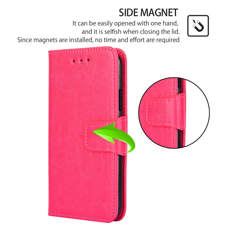 For Honor 80 GT 5G Textured PU Leather Wallet Phone Stand Cover Shockproof Mobile Case - Rose