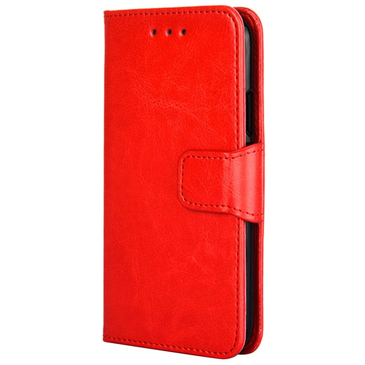 For Honor 80 GT 5G Textured PU Leather Wallet Phone Stand Cover Shockproof Mobile Case - Red