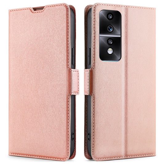 For Honor 80 GT 5G Shockproof PU Leather Cover Card Holder Foldable Stand Phone Case - Rose Gold