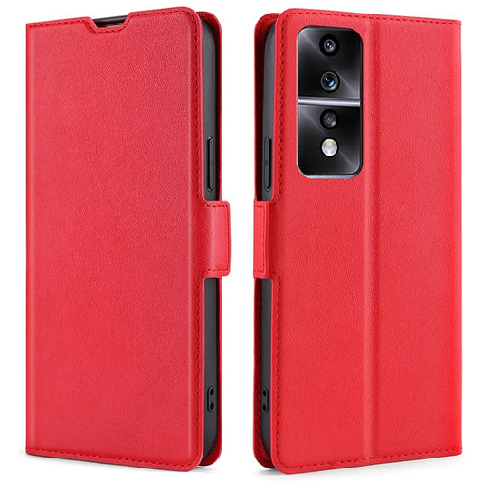 For Honor 80 GT 5G Shockproof PU Leather Cover Card Holder Foldable Stand Phone Case - Red
