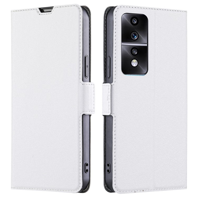 For Honor 80 GT 5G Shockproof PU Leather Cover Card Holder Foldable Stand Phone Case - White