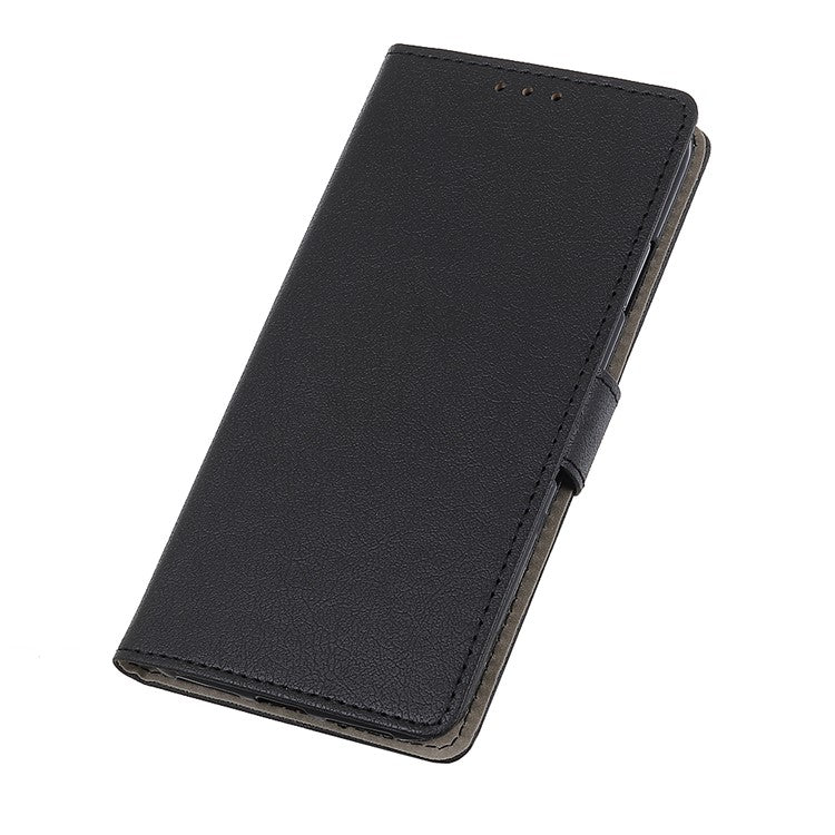 Cell Phone Stand Case for Motorola Moto G53 5G / G13 4G / G23 4G , Anti-scratch Textured Leather Wallet Cover - Black