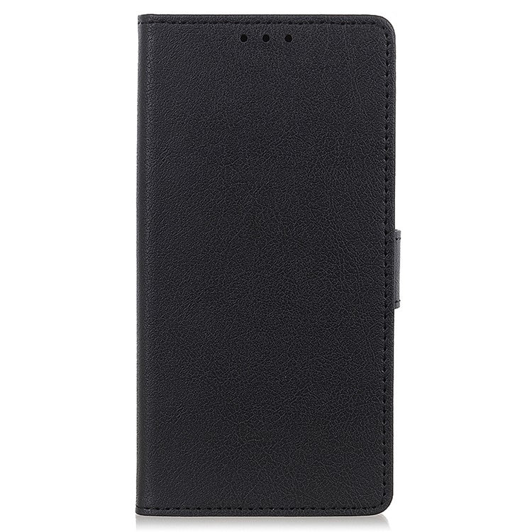 Cell Phone Stand Case for Motorola Moto G53 5G / G13 4G / G23 4G , Anti-scratch Textured Leather Wallet Cover - Black