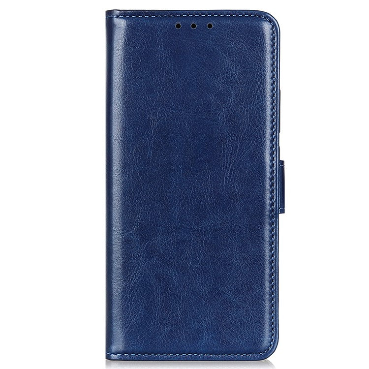 PU Leather Phone Case for Motorola Moto G53 5G / G13 4G / G23 4G , Crazy Horse Texture Stand Wallet Phone Cover - Blue