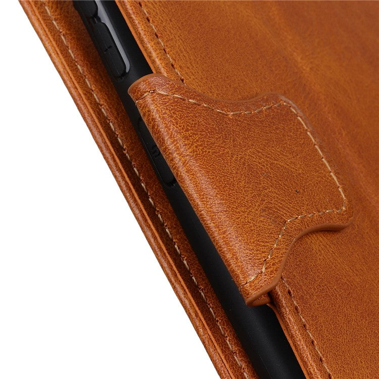 Cell Phone Case For Motorola Moto G53 5G / G13 4G / G23 4G Crazy Horse Texture Wallet Stand Shockproof PU Leather Phone Cover - Brown