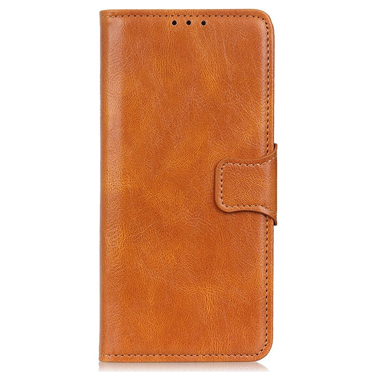Cell Phone Case For Motorola Moto G53 5G / G13 4G / G23 4G Crazy Horse Texture Wallet Stand Shockproof PU Leather Phone Cover - Brown