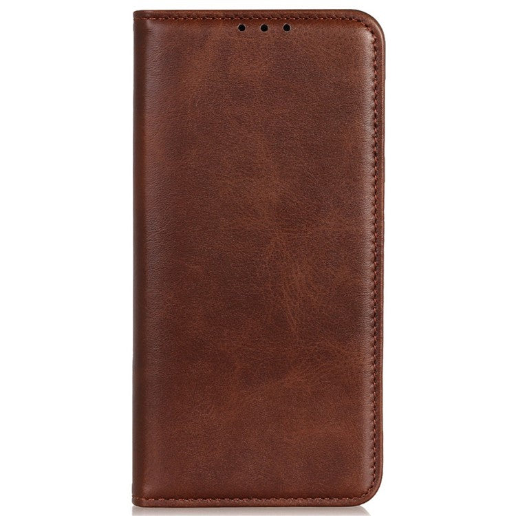Anti-fall Protective Phone Case for Motorola Moto G53 5G / G13 4G / G23 4G , Split Leather Magnetic Scratch-resistant Phone Cover with Wallet Stand - Coffee