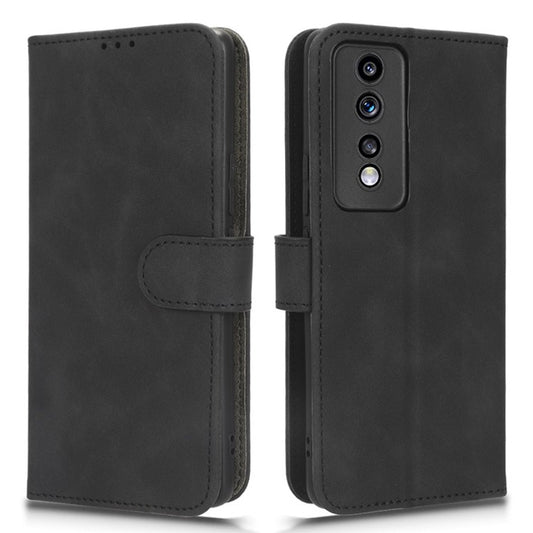 Flip Shell for Honor 80 GT 5G Skin-touch PU Phone Leather Case Wallet Stand Mobile Phone Cover - Black