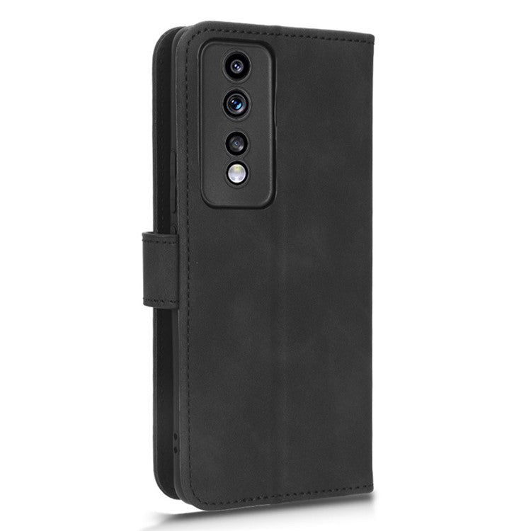 Flip Shell for Honor 80 GT 5G Skin-touch PU Phone Leather Case Wallet Stand Mobile Phone Cover - Black