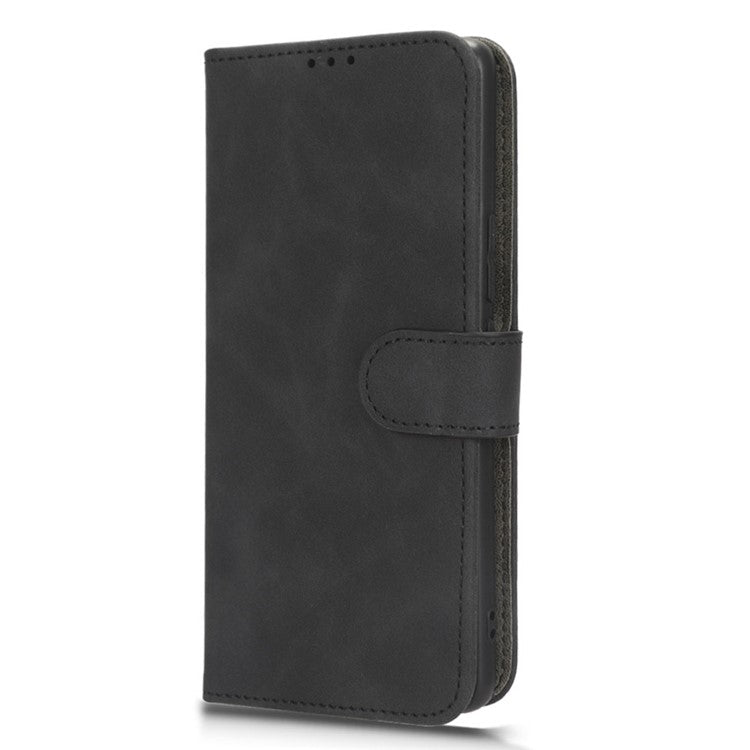 Flip Shell for Honor 80 GT 5G Skin-touch PU Phone Leather Case Wallet Stand Mobile Phone Cover - Black