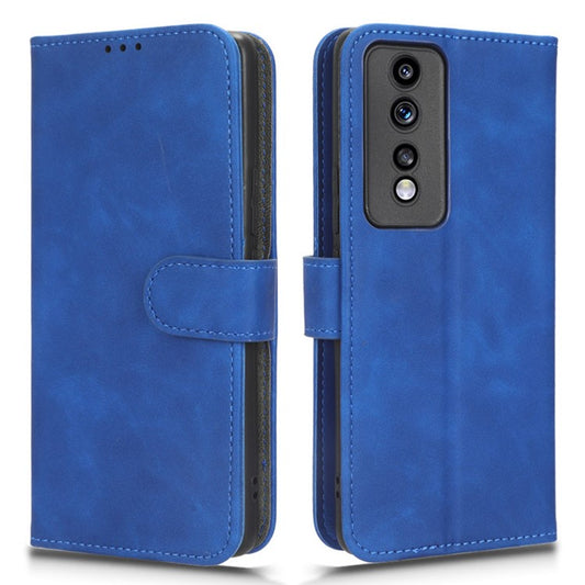 Flip Shell for Honor 80 GT 5G Skin-touch PU Phone Leather Case Wallet Stand Mobile Phone Cover - Blue