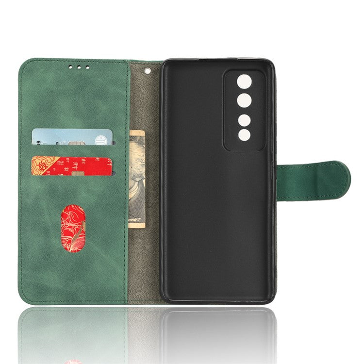 Flip Shell for Honor 80 GT 5G Skin-touch PU Phone Leather Case Wallet Stand Mobile Phone Cover - Green