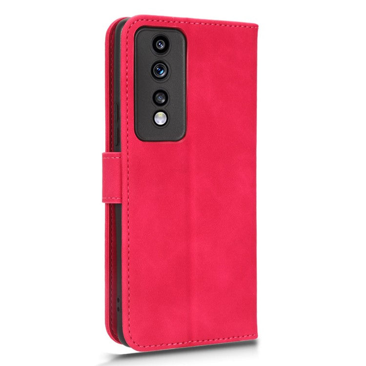 Flip Shell for Honor 80 GT 5G Skin-touch PU Phone Leather Case Wallet Stand Mobile Phone Cover - Red