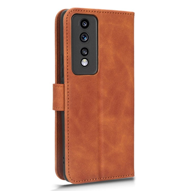 Flip Shell for Honor 80 GT 5G Skin-touch PU Phone Leather Case Wallet Stand Mobile Phone Cover - Brown