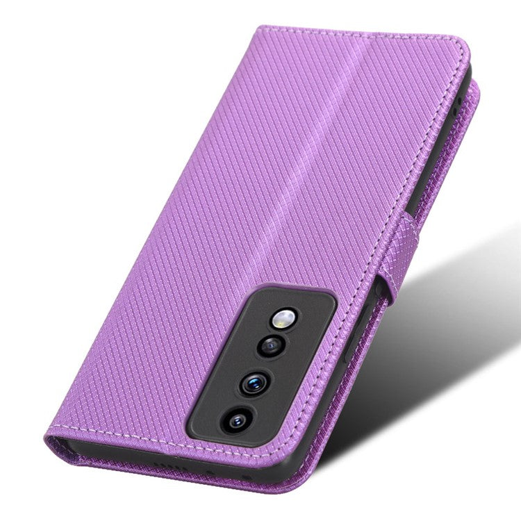 Diamond Texture Leather Phone Case for Honor 80 GT 5G Wallet Phone Stand Cover - Purple