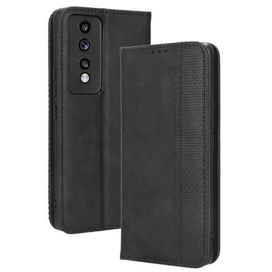 For Honor 80 GT 5G Retro Texture Phone Wallet Case PU Leather Stand Protective Phone Cover - Black
