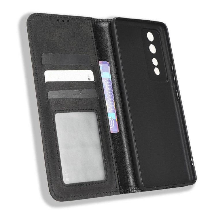 For Honor 80 GT 5G Retro Texture Phone Wallet Case PU Leather Stand Protective Phone Cover - Black