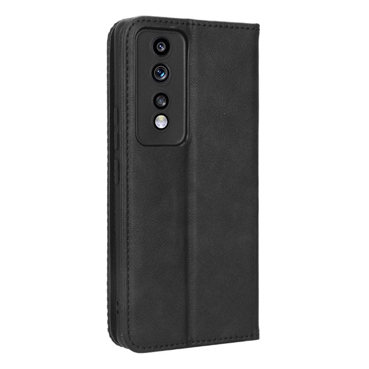 For Honor 80 GT 5G Retro Texture Phone Wallet Case PU Leather Stand Protective Phone Cover - Black