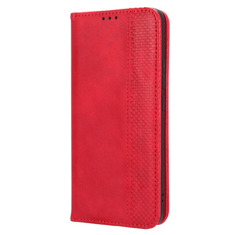For Honor 80 GT 5G Retro Texture Phone Wallet Case PU Leather Stand Protective Phone Cover - Red