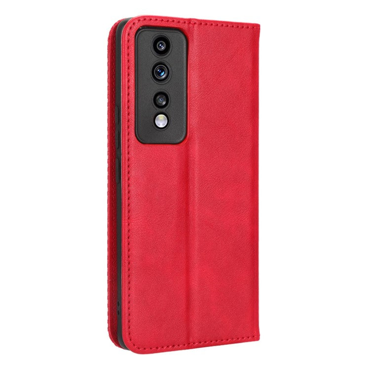 For Honor 80 GT 5G Retro Texture Phone Wallet Case PU Leather Stand Protective Phone Cover - Red