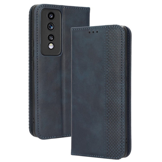 For Honor 80 GT 5G Retro Texture Phone Wallet Case PU Leather Stand Protective Phone Cover - Blue