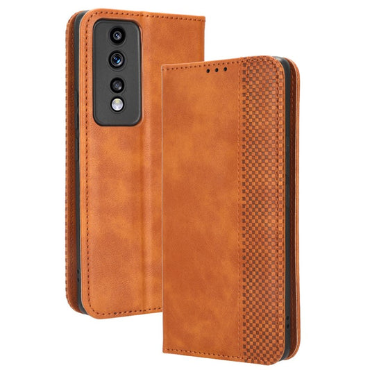 For Honor 80 GT 5G Retro Texture Phone Wallet Case PU Leather Stand Protective Phone Cover - Brown