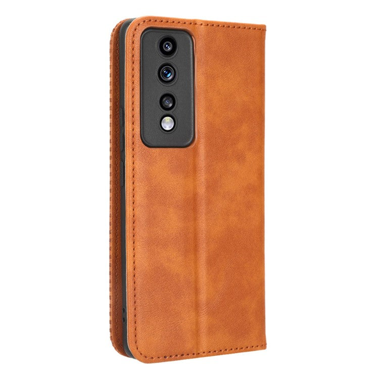 For Honor 80 GT 5G Retro Texture Phone Wallet Case PU Leather Stand Protective Phone Cover - Brown