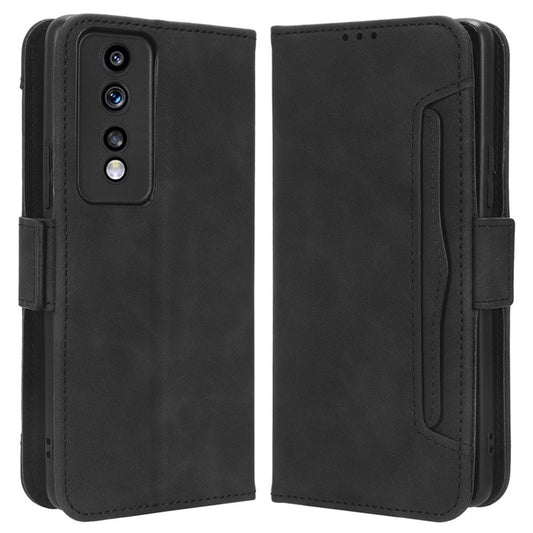 For Honor 80 GT 5G Anti-fall PU Leather Phone Cover Multiple Card Slots Stand Wallet Phone Case - Black