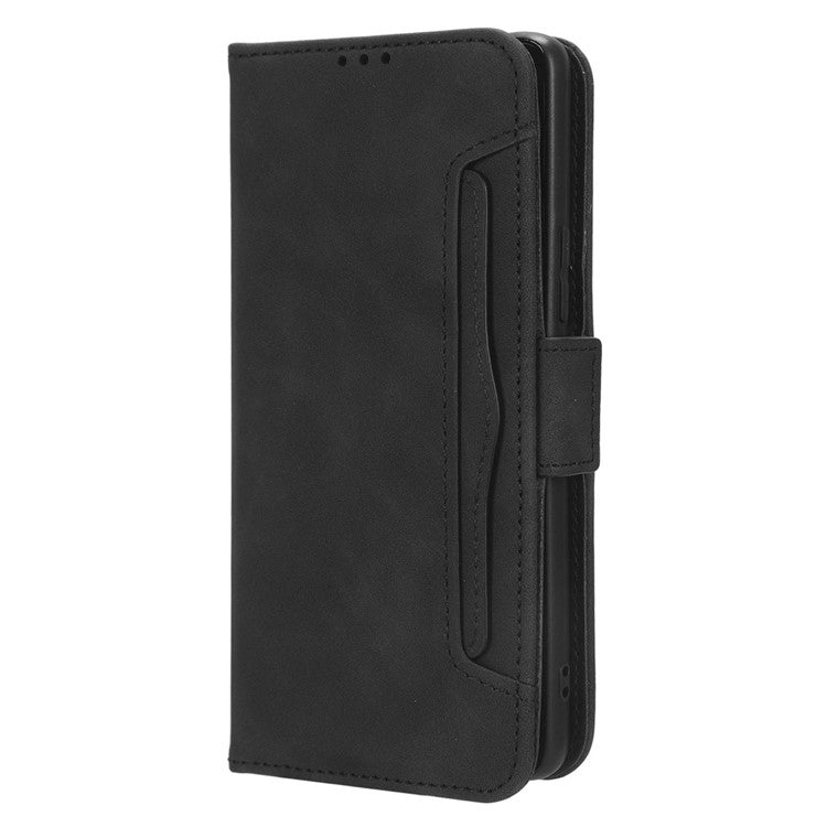 For Honor 80 GT 5G Anti-fall PU Leather Phone Cover Multiple Card Slots Stand Wallet Phone Case - Black