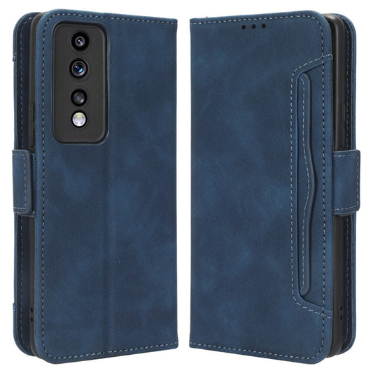 For Honor 80 GT 5G Anti-fall PU Leather Phone Cover Multiple Card Slots Stand Wallet Phone Case - Blue