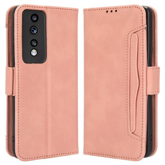 For Honor 80 GT 5G Anti-fall PU Leather Phone Cover Multiple Card Slots Stand Wallet Phone Case - Pink