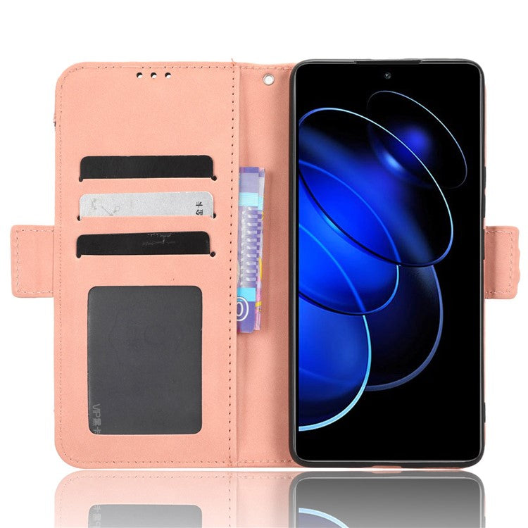 For Honor 80 GT 5G Anti-fall PU Leather Phone Cover Multiple Card Slots Stand Wallet Phone Case - Pink
