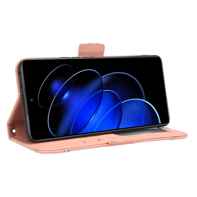 For Honor 80 GT 5G Anti-fall PU Leather Phone Cover Multiple Card Slots Stand Wallet Phone Case - Pink